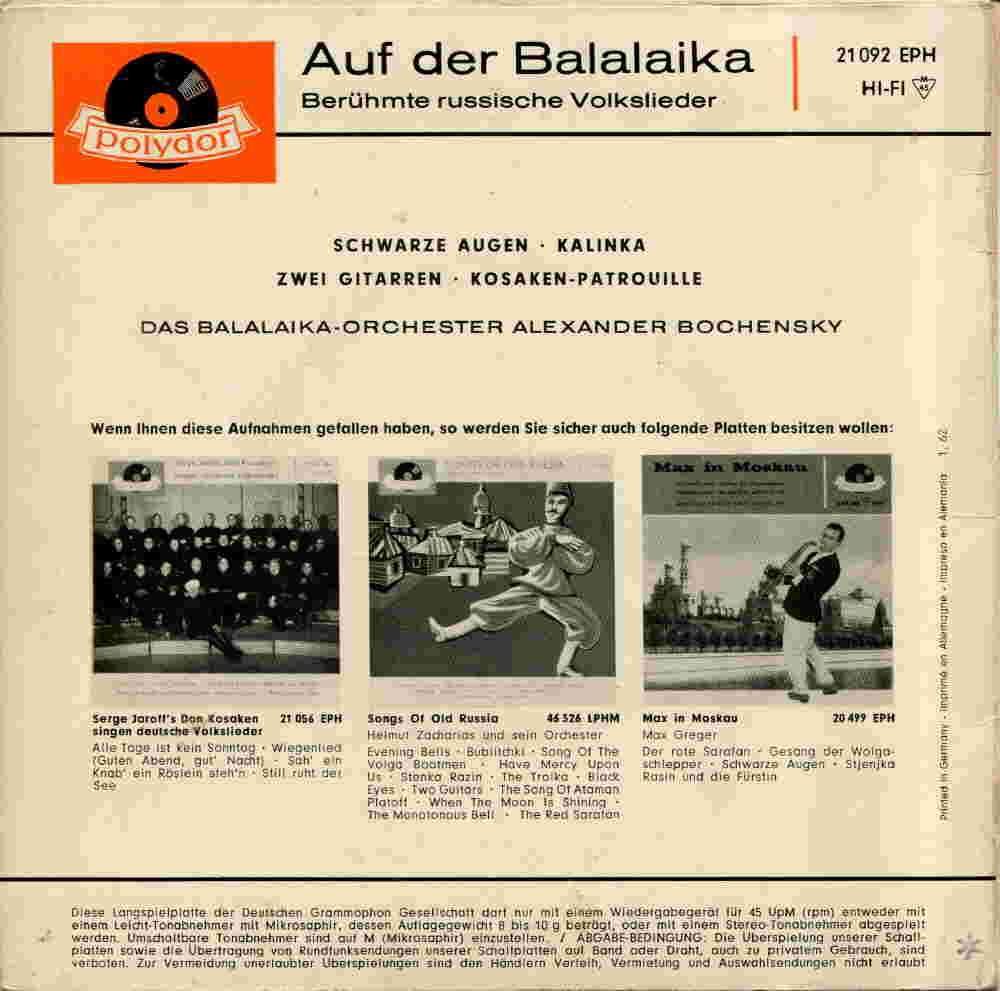 Polydor 21 092 - Rückseite