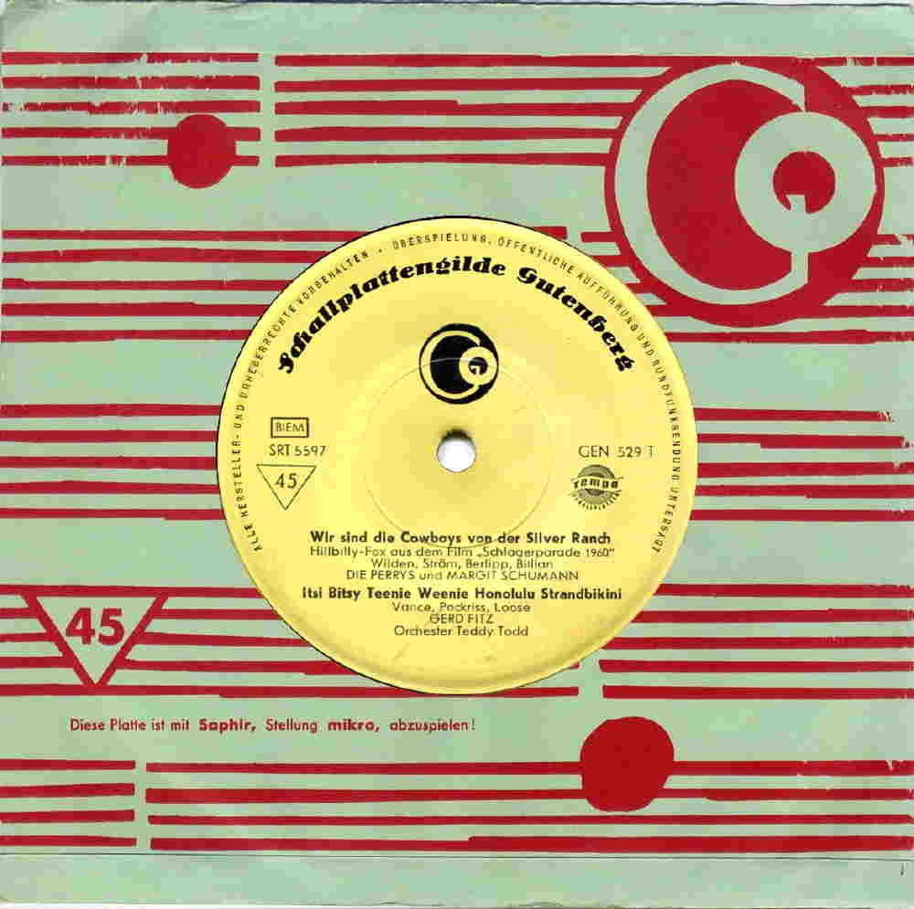 Schallplattengilde Gutenberg GEN 529 - Rückseite