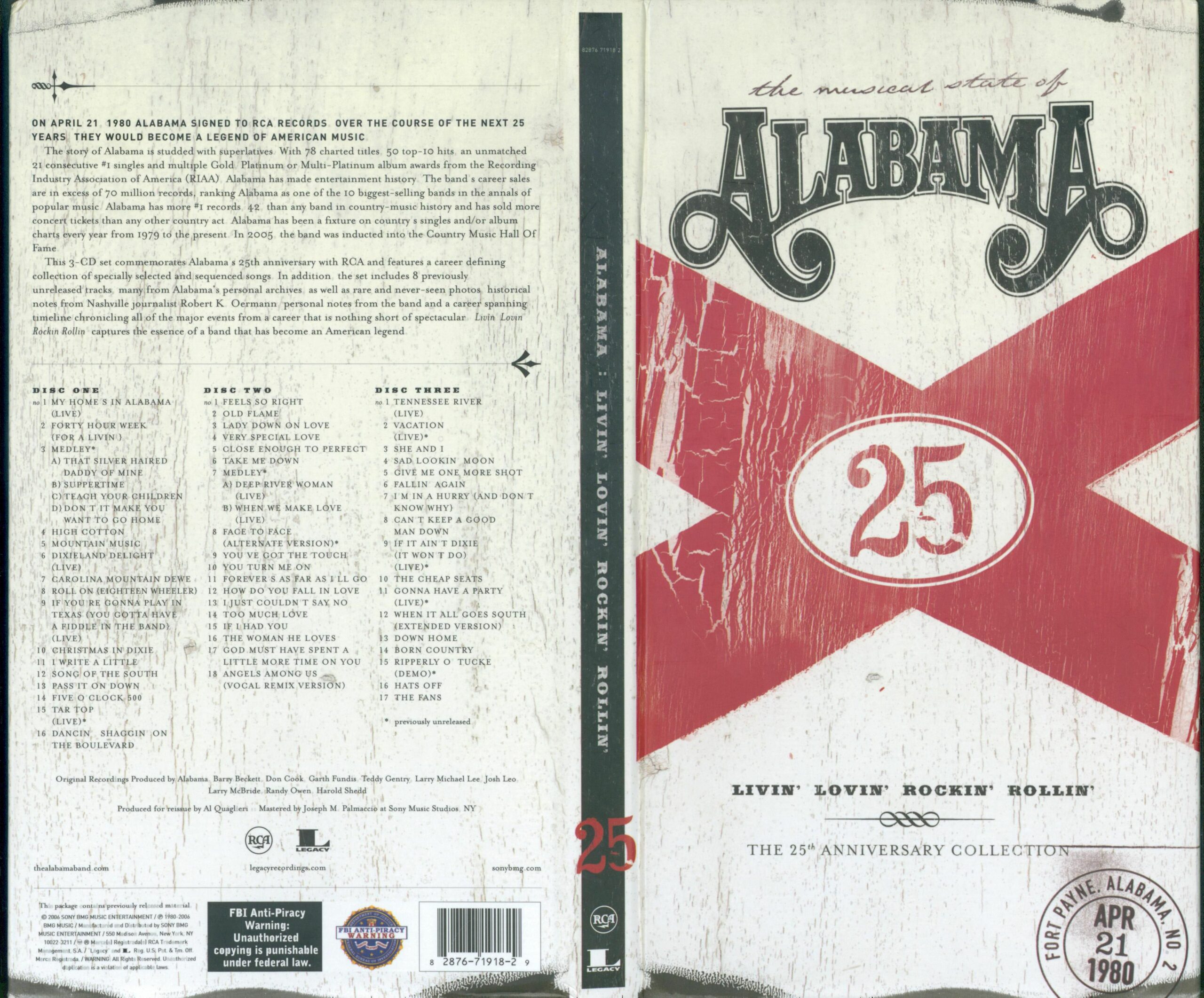 Alabama 25th Anniversary Collection CD 2 Vorderseite