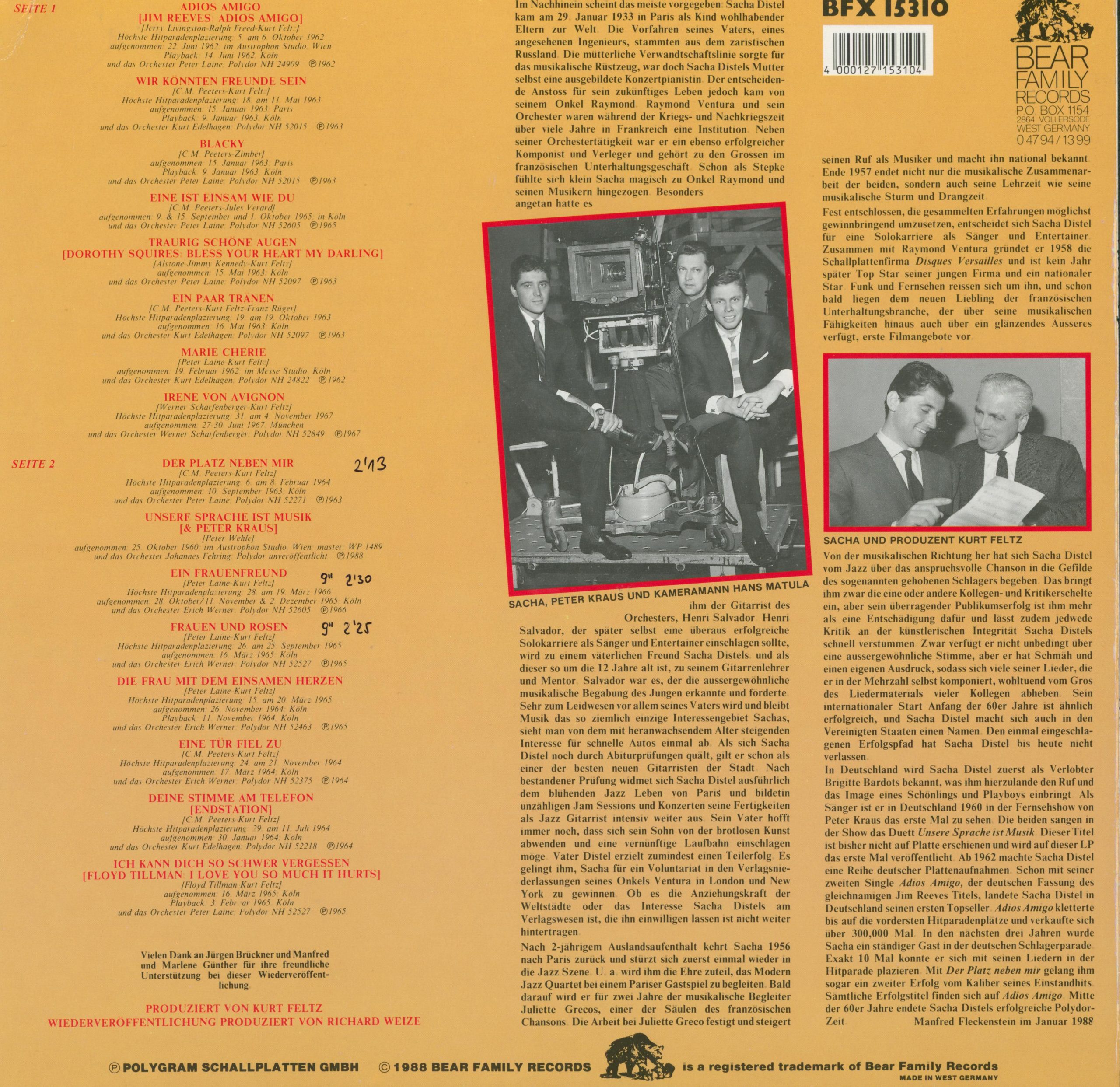Sacha Distel - Adios Amigo Rückseite