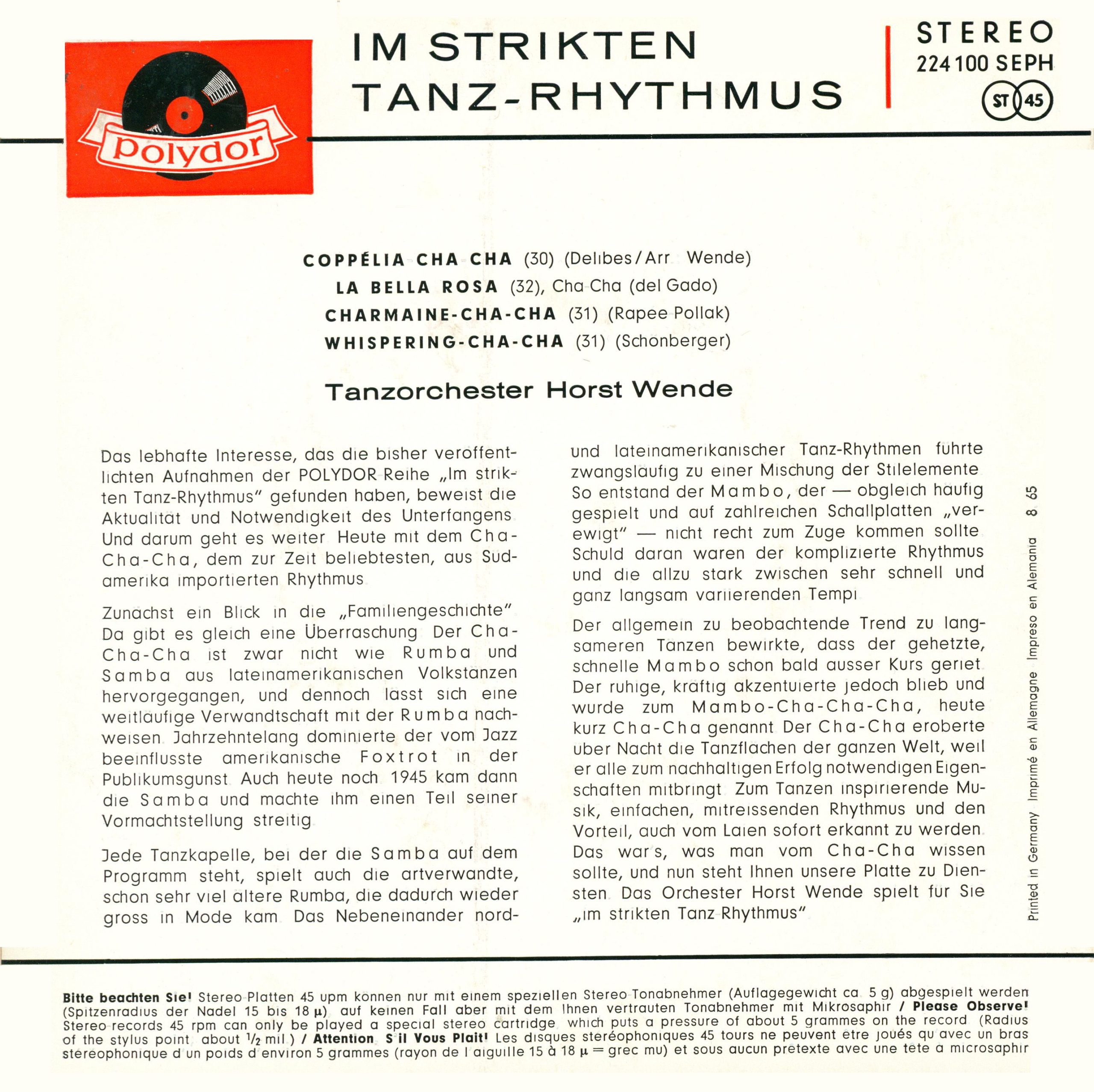 Im strikten Tanz-Rhythmus Rückseite