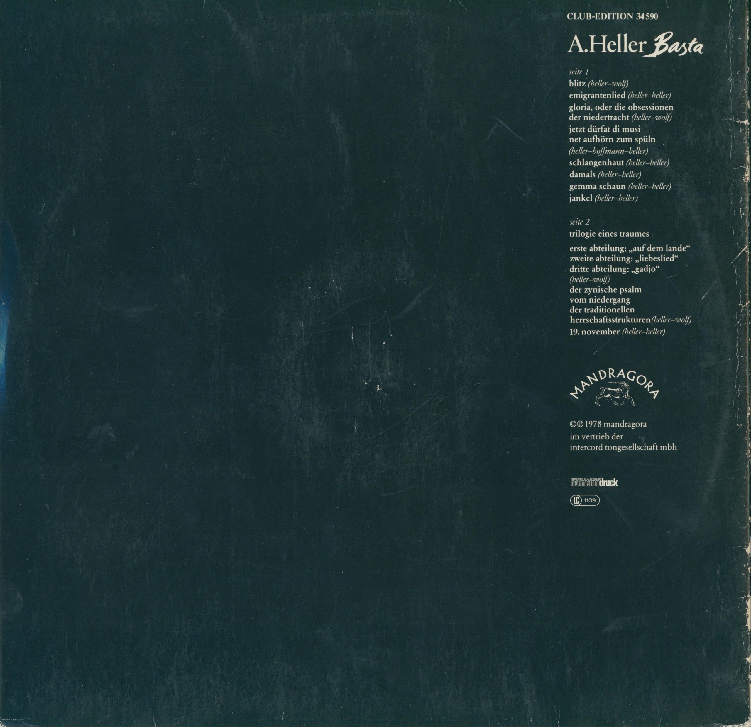 André Heller - Basta Rückseite