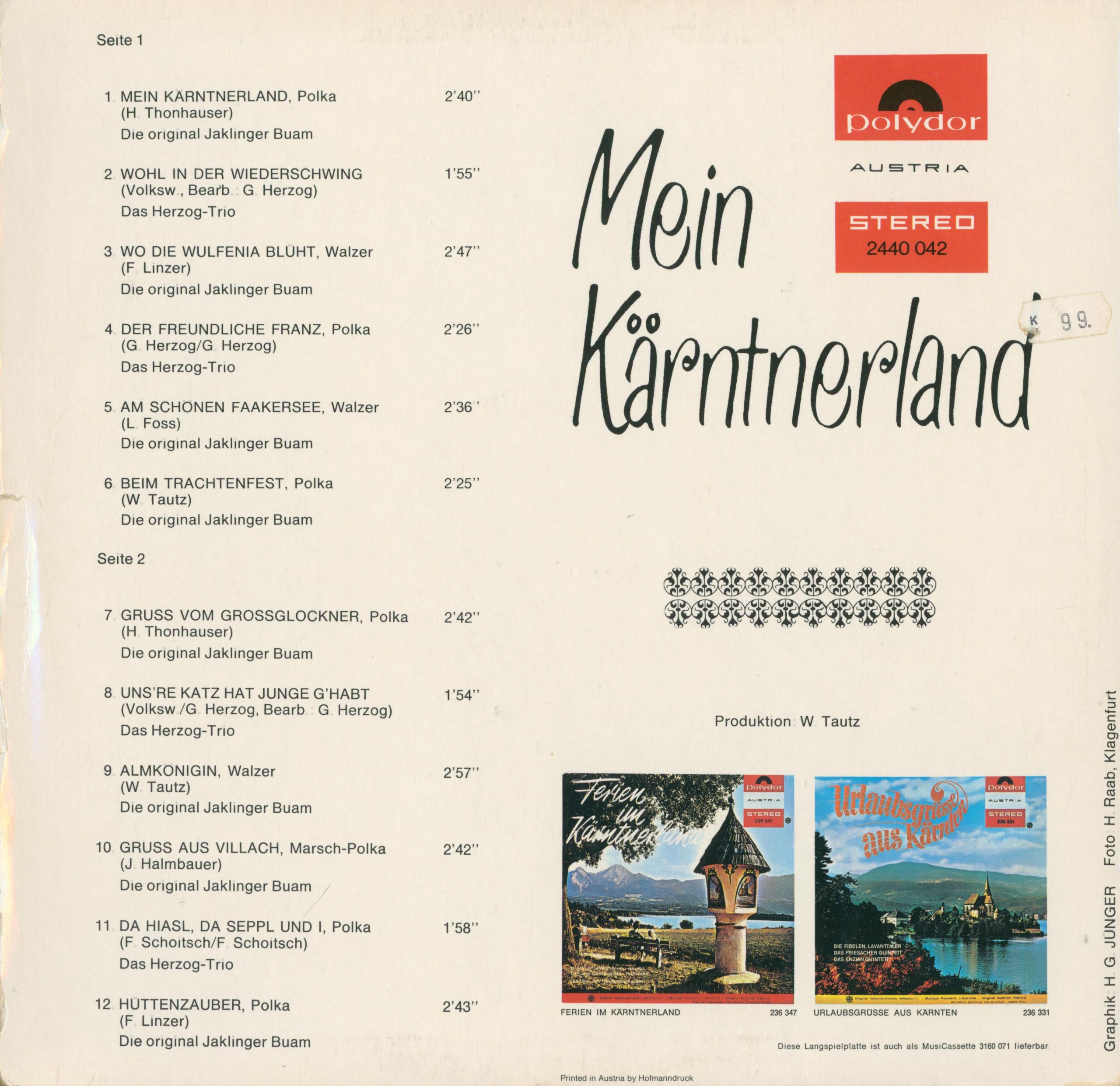 Mein Kärntnerland Rückseite