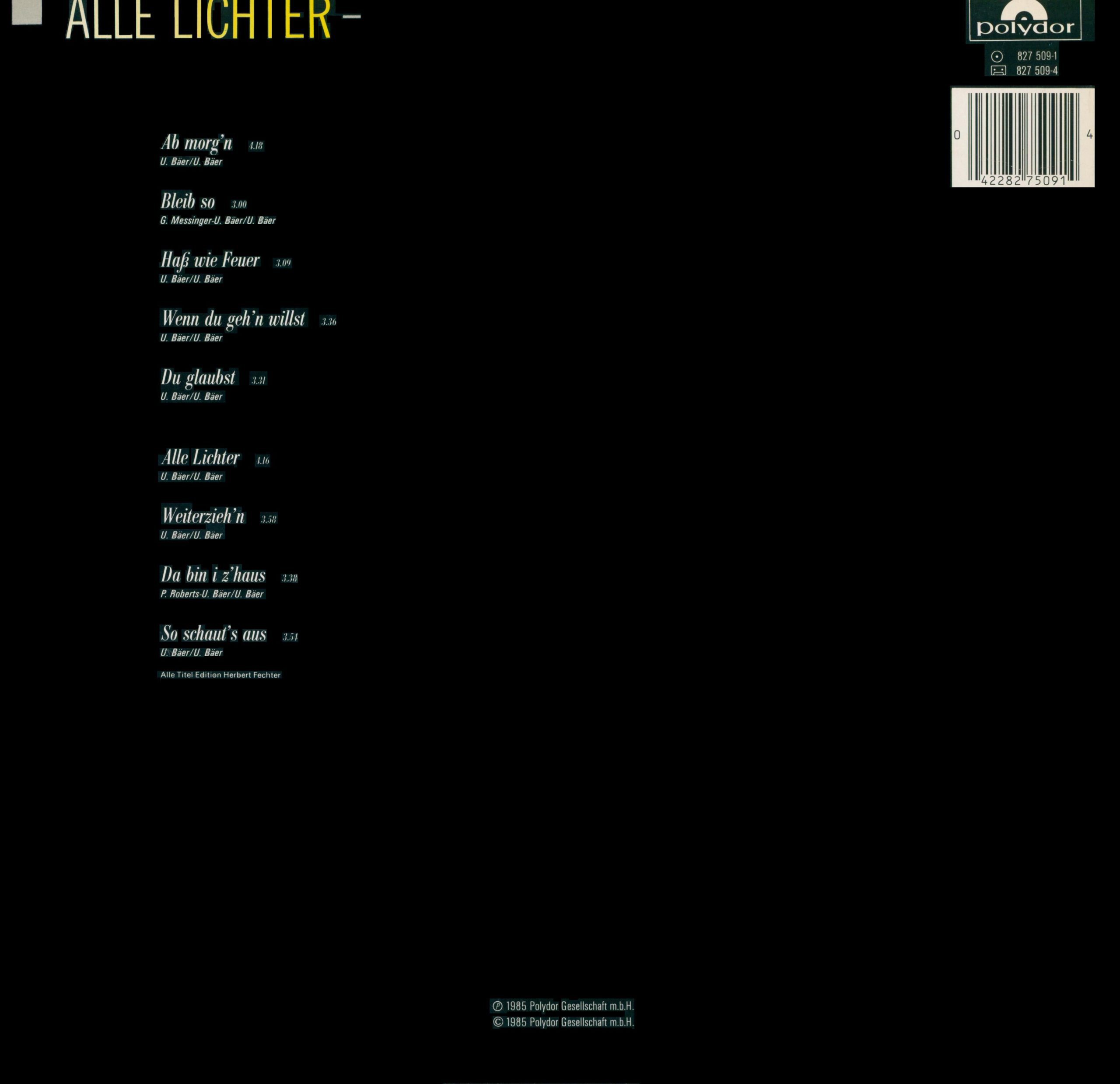 Alle Lichter Rückseite